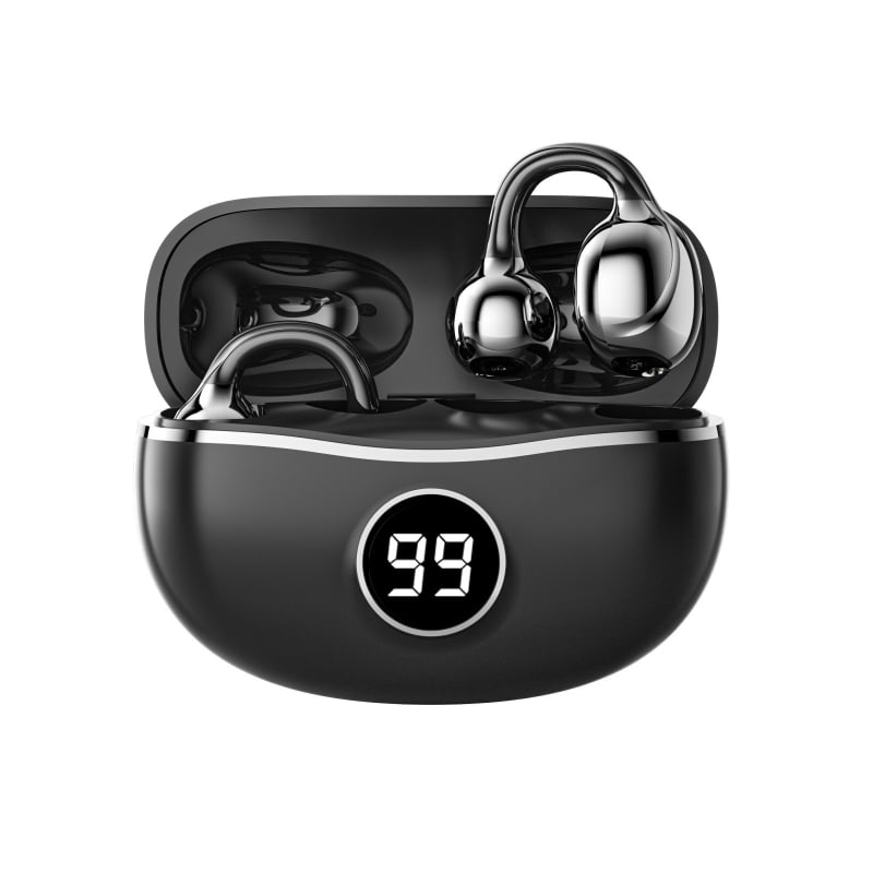 Csontvezetéses klip-on Bluetooth fejhallgató, kényelmes hosszú viselethez, 4–8 órás akkumulátor-üzemidő, Bluetooth 5.4, 10 m hatótávolság, IPX4 vízálló