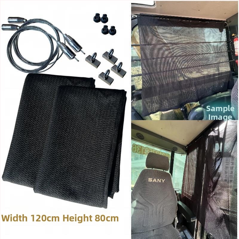 Ekskavaatori kabiini päikesekaitse - alumiiniumfoolium, riputatav, magnetiline kinnitus, universaalne ühilduvus