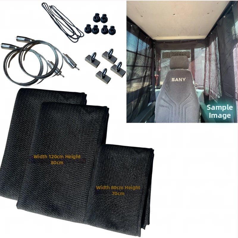 Ekskavaatori kabiini päikesekaitse - alumiiniumfoolium, riputatav, magnetiline kinnitus, universaalne ühilduvus
