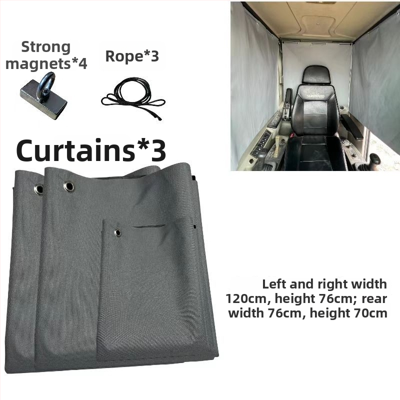 Ekskavaatori kabiini päikesekaitse - alumiiniumfoolium, riputatav, magnetiline kinnitus, universaalne ühilduvus