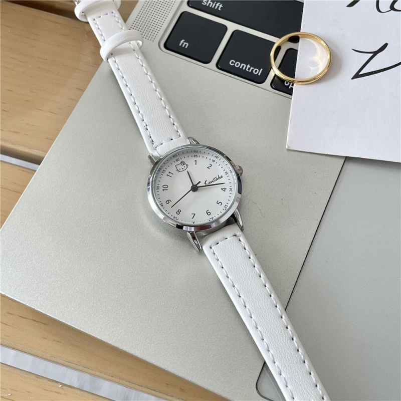 Sat za učenice i djevojke za gimnaziju i srednju školu, minimalistički šumski stil, kalendar i svjetsko vrijeme, kvarcni mehanizam, kućište od legure, narukvica od umjetne kože