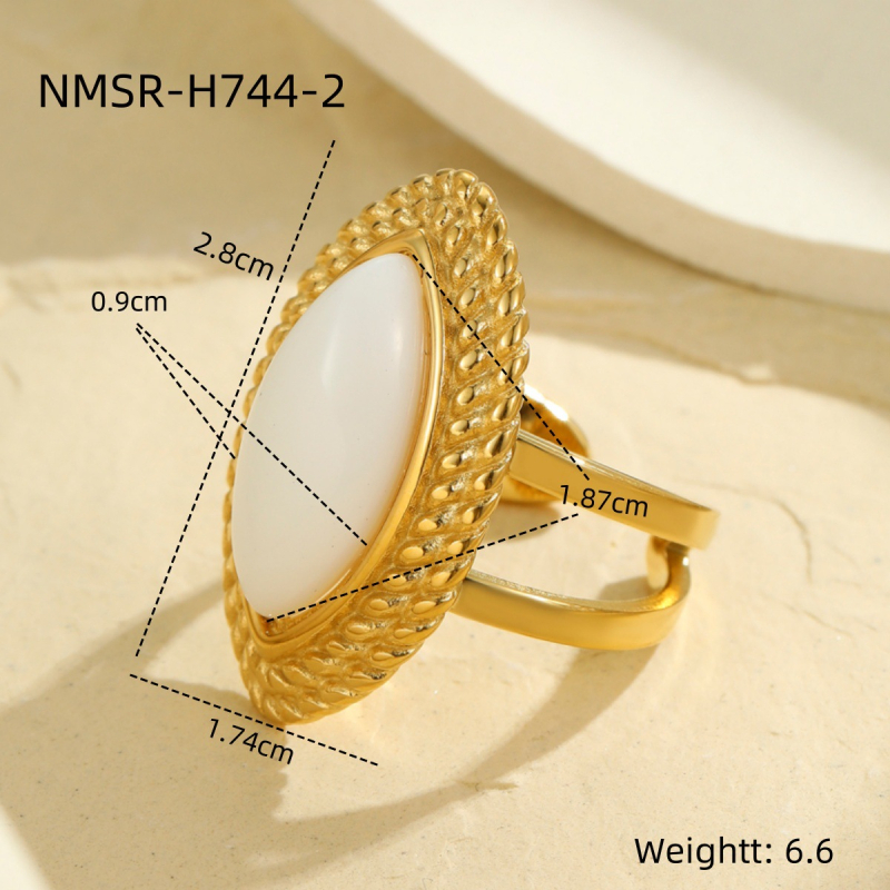 Nimai naušnice od nehrđajućeg čelika za žene, geometrijski oblik, imitirani agat, minimalistički francuski stil, otporne na izbljedevanje