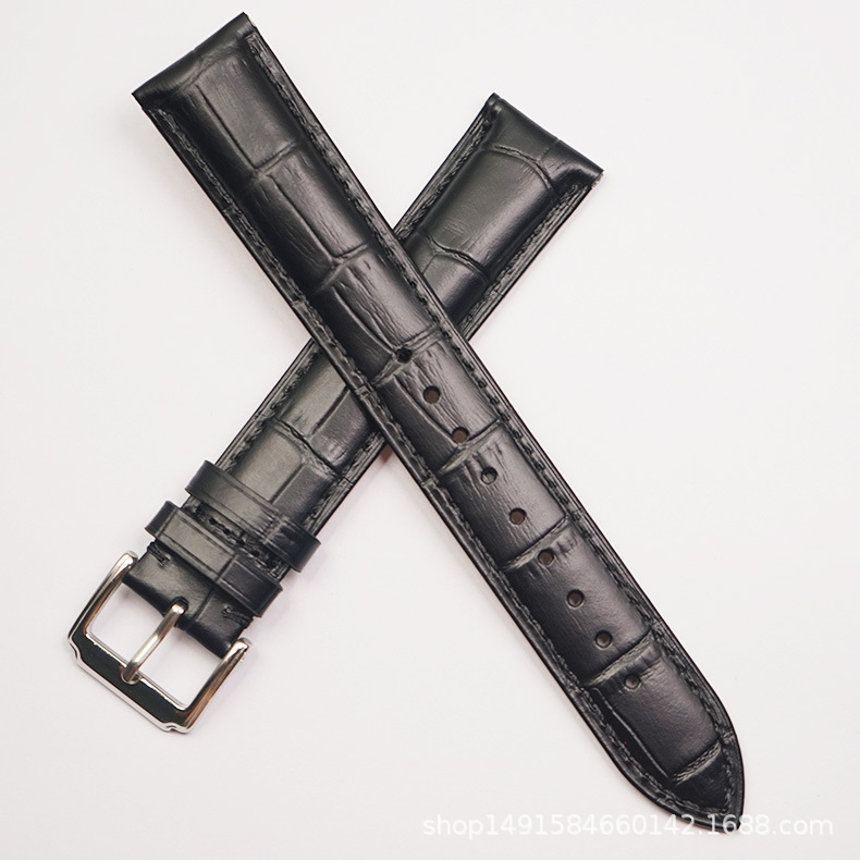 Remen za sat od prave kože tele, izuzetno dug, dvostrani, uzorak krokodila