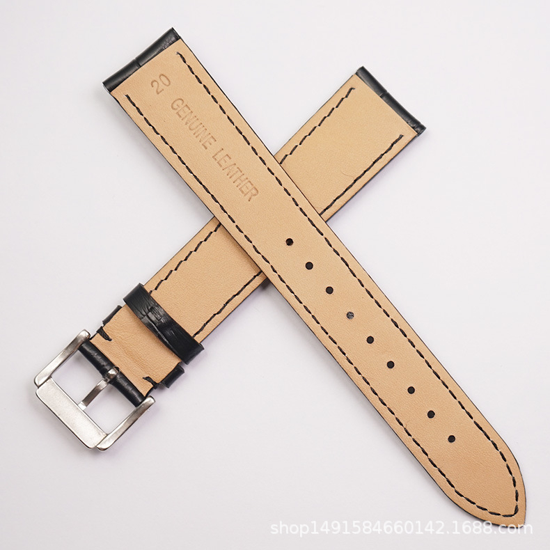 Remen za sat od prave kože tele, izuzetno dug, dvostrani, uzorak krokodila