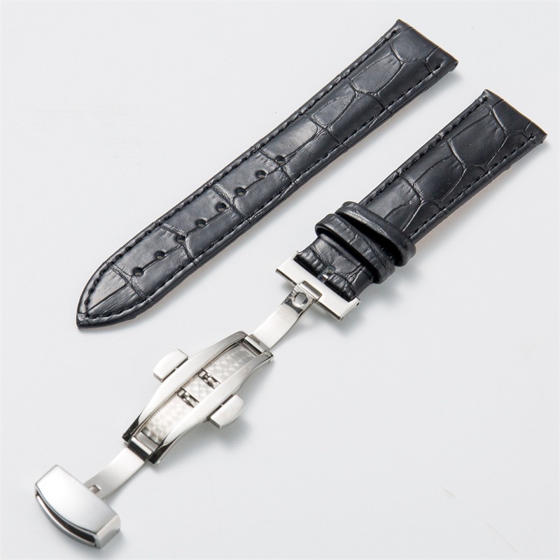 Unisex remen za sat od prave kože s bambusovim uzorkom i kopčom leptir, pakiranje 50 kom.