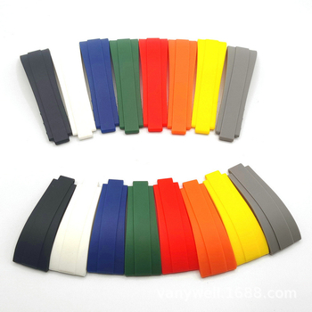 Silikónový kaučukový remienok na hodinky 20 mm, s dvojitou konvexitou, pre pánske jahtové hodinky – krátky štýl, elegantný minimalistický