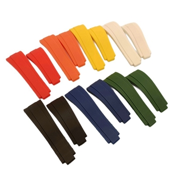 Silikónový kaučukový remienok na hodinky 20 mm, s dvojitou konvexitou, pre pánske jahtové hodinky – krátky štýl, elegantný minimalistický