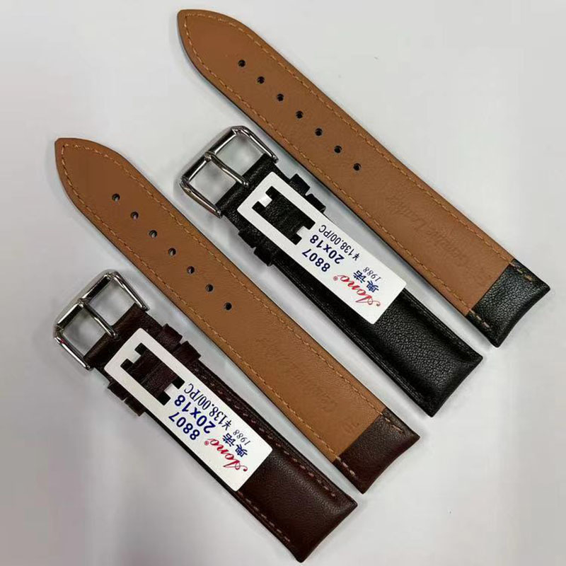 Kožna narukvica za sat, unisex, koža pune zrna s glatkom površinom, Ono, paket od 10 komada, proljeće 2024