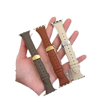 Λουράκι Apple Watch με κλείσιμο-πεταλούδα, σειρά iWatch 5436 SE 7, από γνήσιο δέρμα, βελγική μάρκα, άνοιξη 2024, στυλ μόδας για καθημερινή μετακίνηση