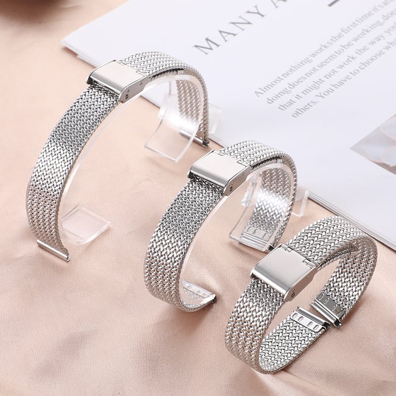 Kaiš za sat od nehrđajućeg čelika s Herringbone mrežastim uzorkom 304 nehrđajući čelik svestrani stil zimsko izdanje 2023