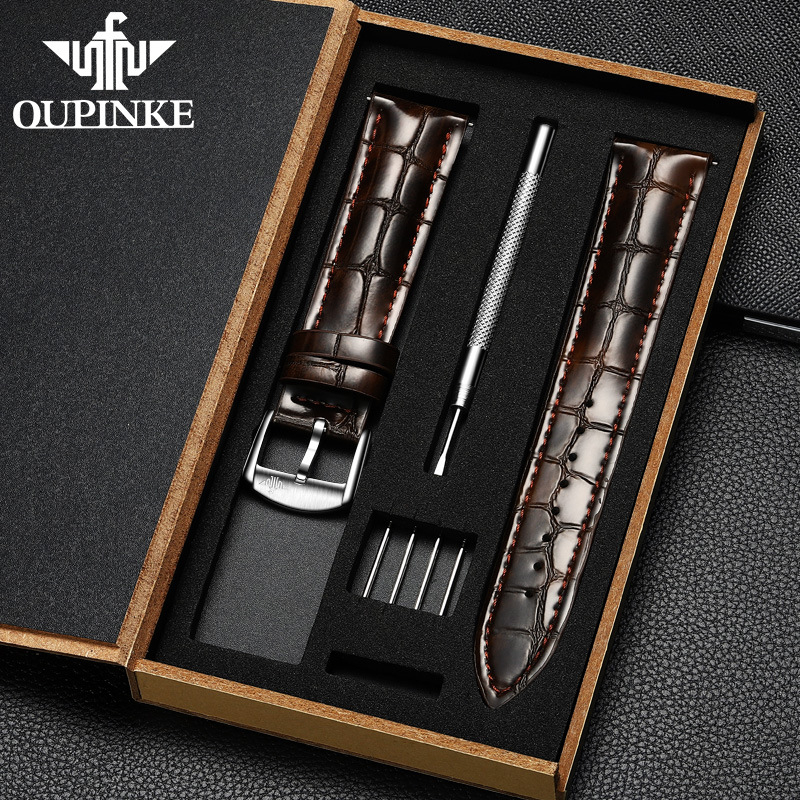 Oupinke kožni remen za sat s leptir kopčom, muški, porijeklo Guangdong