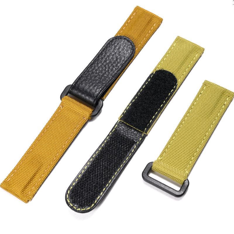 Nylon narukvica za sat s prvom slojem kože i Velcro kopčom, Ditona sat, širina 20 mm