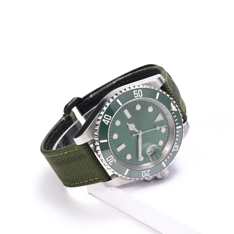 Nylon narukvica za sat s prvom slojem kože i Velcro kopčom, Ditona sat, širina 20 mm