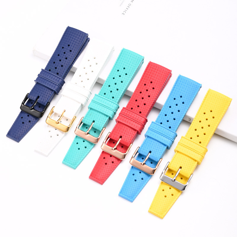 Kaiš za sat od fluororubera, brzo otpuštanje, marka Huahang, zima 2023, stil lagan luksuz