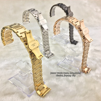 Brățară pentru ceas din oțel inoxidabil, cataramă fluture cu cinci mărgele, finisaj electroplacat în vid, unisex, stil clasic