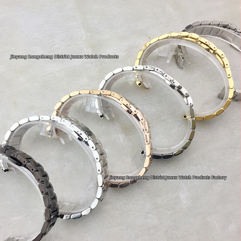 Brățară pentru ceas din oțel inoxidabil, cataramă fluture cu cinci mărgele, finisaj electroplacat în vid, unisex, stil clasic