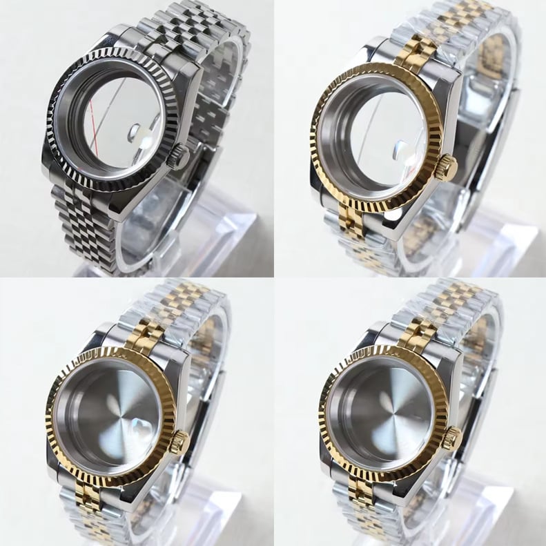 Rozsdamentes acél óratok zafíros üveggel és átlátszó hátlappal, NH35/36/4R/7S mozgásokkal kompatibilis.