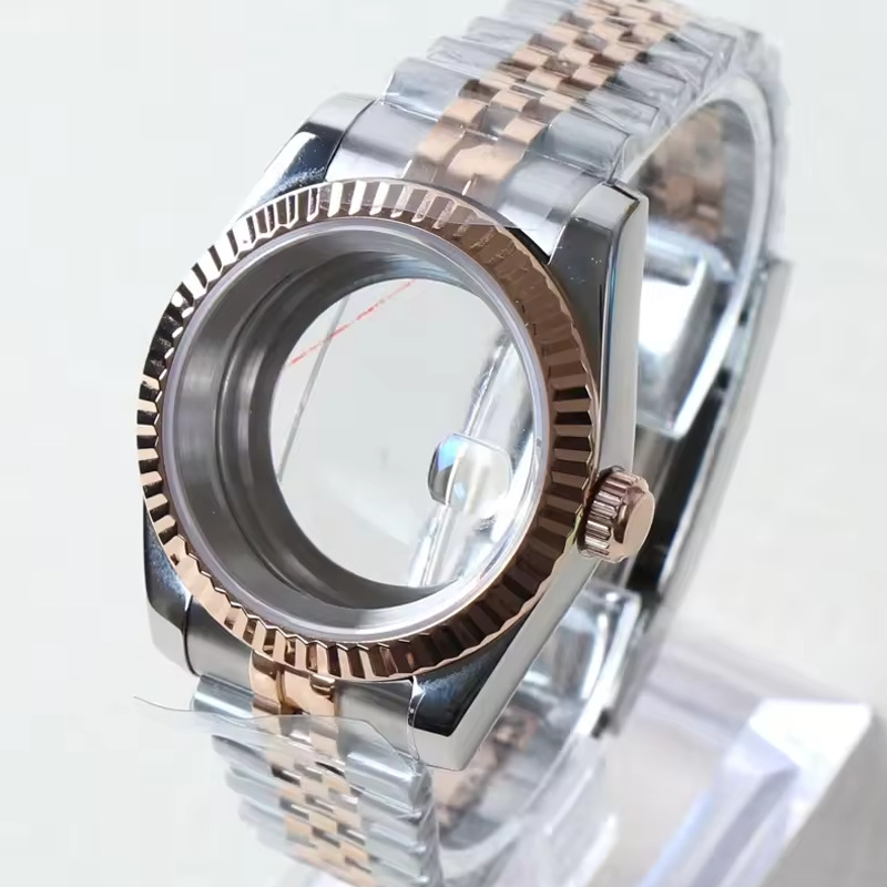 Rozsdamentes acél óratok zafíros üveggel és átlátszó hátlappal, NH35/36/4R/7S mozgásokkal kompatibilis.