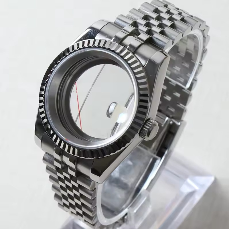 Rozsdamentes acél óratok zafíros üveggel és átlátszó hátlappal, NH35/36/4R/7S mozgásokkal kompatibilis.