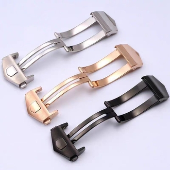 Cataramă pentru ceas din oțel inoxidabil, pliată, 18/20 mm, pentru curele din piele și cauciuc