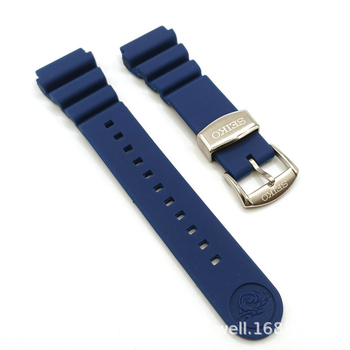 Ремък за часовник от силикон със стоманена катарама, съвместим с дайверски часовник Seiko