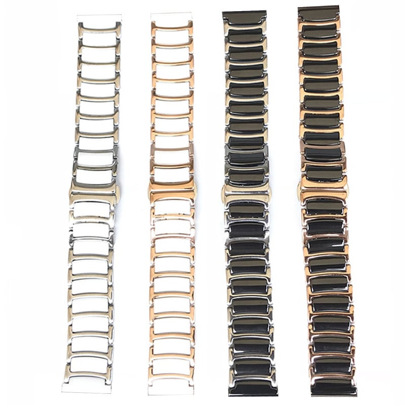 Keramički kaiš za sat s nehrđajućim čeličnim mehanizmom brzog otpuštanja i leptir kopčom – kompatibilan s Huawei GT2 i Samsung