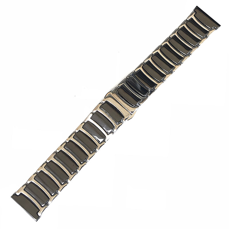 Keramički kaiš za sat s nehrđajućim čeličnim mehanizmom brzog otpuštanja i leptir kopčom – kompatibilan s Huawei GT2 i Samsung