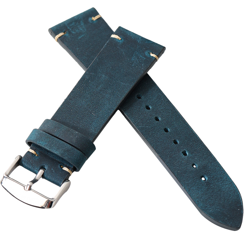 Remienok na hodinky z kože Crazy Horse, prvá vrstva pravej kože, pôvod Chaozhou, Huawei-kompatibilný, vintage/retro štýl