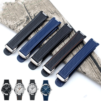 Omega Seamaster 150 λαστιχένιο λουράκι για άνδρες, με αναδιπλούμενο κούμπωμα – αδιάβροχο σιλικόνιο λουράκι