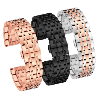 Rozsdamentes acél óraszíj pillangócsattal, hét gyöngyös dizájn, Baida Bentley, 2024 tél