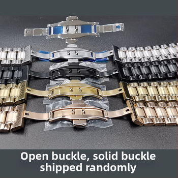 Hodinkový remienok s dvojitou sponou motýľa, pevná nehrdzavejúca oceľ, remienok s piatimi korálkami, plochá hlava s zakriveným dizajnom, značka Taryn, štýl biznis/univerzálny