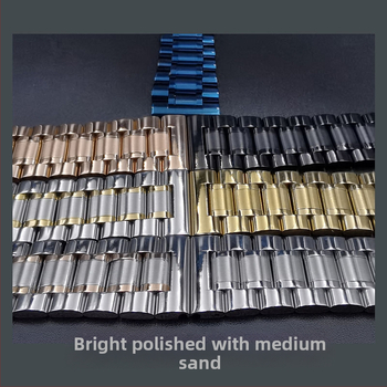 Hodinkový remienok s dvojitou sponou motýľa, pevná nehrdzavejúca oceľ, remienok s piatimi korálkami, plochá hlava s zakriveným dizajnom, značka Taryn, štýl biznis/univerzálny