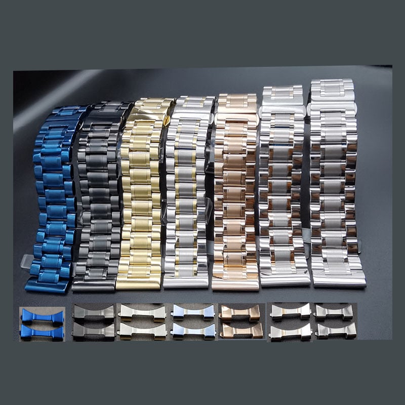 Каишка за часовник с двойна закопчалка тип пеперуда от неръждаема стомана, петнаборна, плоска глава с извита форма, марка Taryn, стил бизнес/универсален