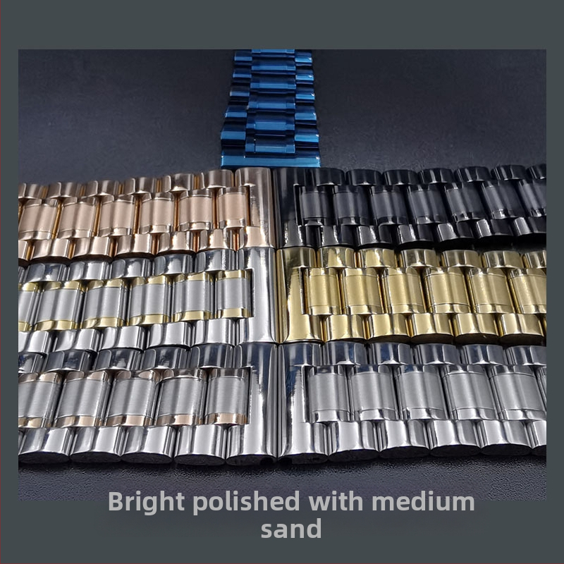 Hodinkový remienok s dvojitou sponou motýľa, pevná nehrdzavejúca oceľ, remienok s piatimi korálkami, plochá hlava s zakriveným dizajnom, značka Taryn, štýl biznis/univerzálny