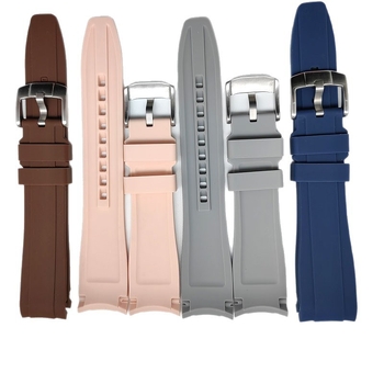 Brățară de ceas din silicon, cu nucleu solid curbat, compatibilă cu Rolex, Meidu și Seiko, modele groase