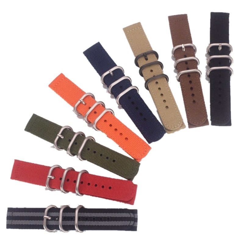 Nylon NATO óraszíj vastagodított kivitelben, kör csattal, két részes vászon dizájn