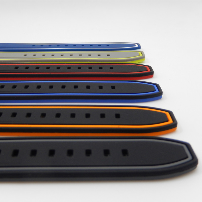 Силиконова каишка за часовник, двуцветна, съвместима с Huawei и Xiaomi (Материал: силикон; Съвместимост: Huawei, Xiaomi)