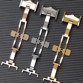 Cataramă pentru ceas cu închidere fluture, dublu clic, din oțel inoxidabil, cataramă pliabilă