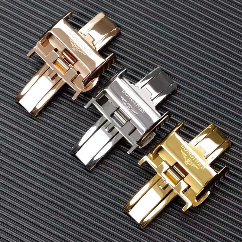 Cataramă pentru ceas cu închidere fluture, dublu clic, din oțel inoxidabil, cataramă pliabilă