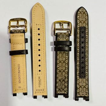 Kožený náramok na hodinky pre Coach PAKRK Series C s kvetinovým textilným vzorom – Zima 2023 – Elegantný, minimalistický, mestský štýl