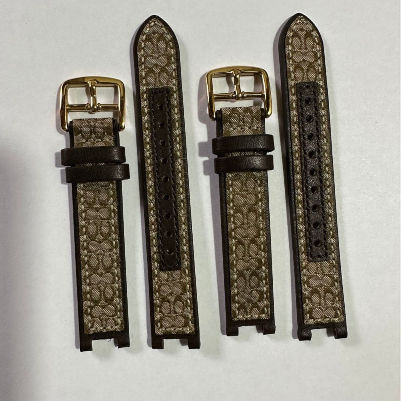 Kožený náramok na hodinky pre Coach PAKRK Series C s kvetinovým textilným vzorom – Zima 2023 – Elegantný, minimalistický, mestský štýl