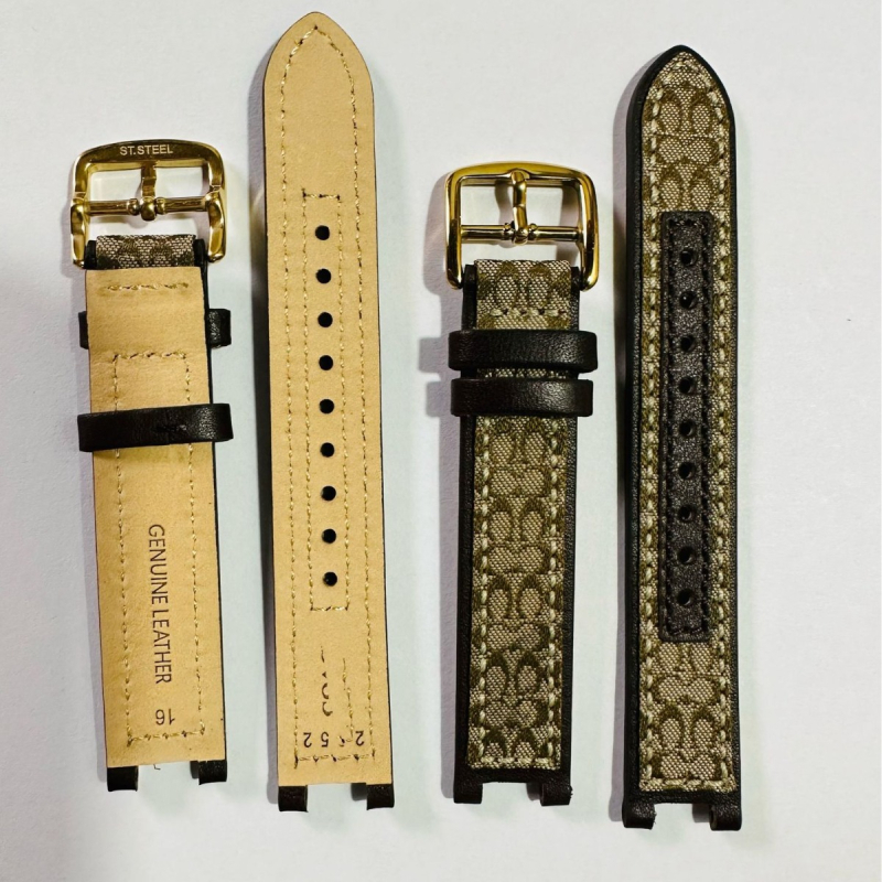 Kožený náramok na hodinky pre Coach PAKRK Series C s kvetinovým textilným vzorom – Zima 2023 – Elegantný, minimalistický, mestský štýl