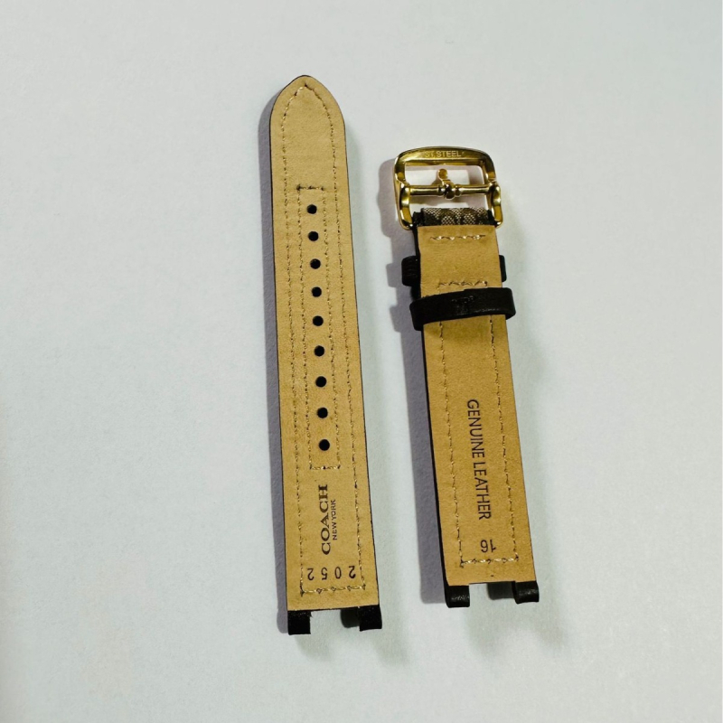 Kožený náramok na hodinky pre Coach PAKRK Series C s kvetinovým textilným vzorom – Zima 2023 – Elegantný, minimalistický, mestský štýl