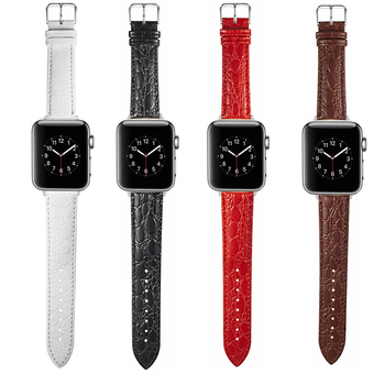 Rongye narukvica od prave kože za Apple Watch s uzorkom krokodila i bambusa, kompatibilna s Apple Watch generacije 1–5