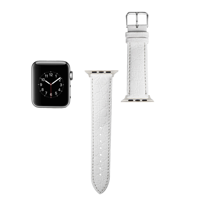 Rongye narukvica od prave kože za Apple Watch s uzorkom krokodila i bambusa, kompatibilna s Apple Watch generacije 1–5