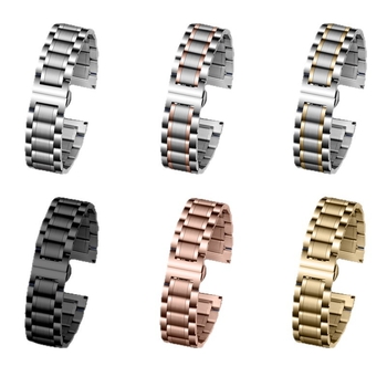 Λουράκι ρολογιού από ανοξείδωτο ατσάλι με αγκράφα πεταλούδας, Unisex (ανδρών και γυναικών), συμβατό με δημοφιλείς μάρκες ρολογιών