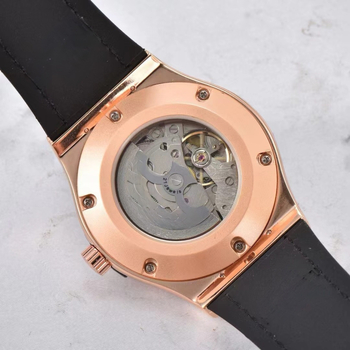 Férfi skeleton mechanikus óra naptár funkcióval, szilikon szíj, kerek számlap, ötvözet tokozás