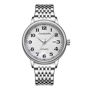 Ceas de mână pentru bărbați, cuarț, carcasă metalică, curea din oțel inoxidabil, calendar, coroană înșurubabilă