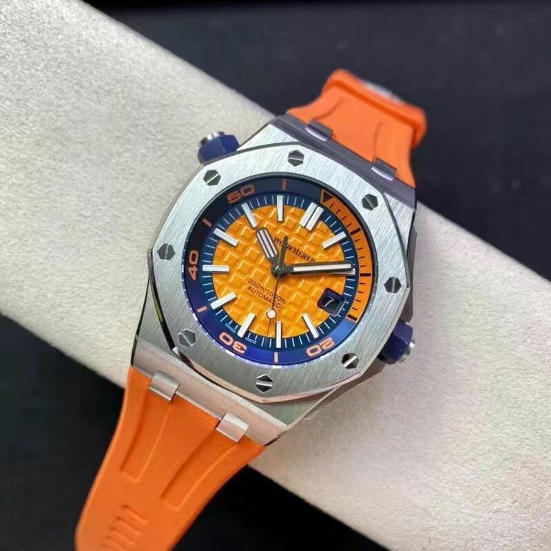 AP15710 Ceas mecanic automat pentru bărbați — Miota japoneză, iluminare în întuneric, calendar, spate transparent, carcasă din oțel inoxidabil