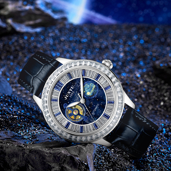 Automata mechanikus óra, 3 mutatóval, mozgás Junyu 3069, vízálló 30M, bőr szíj